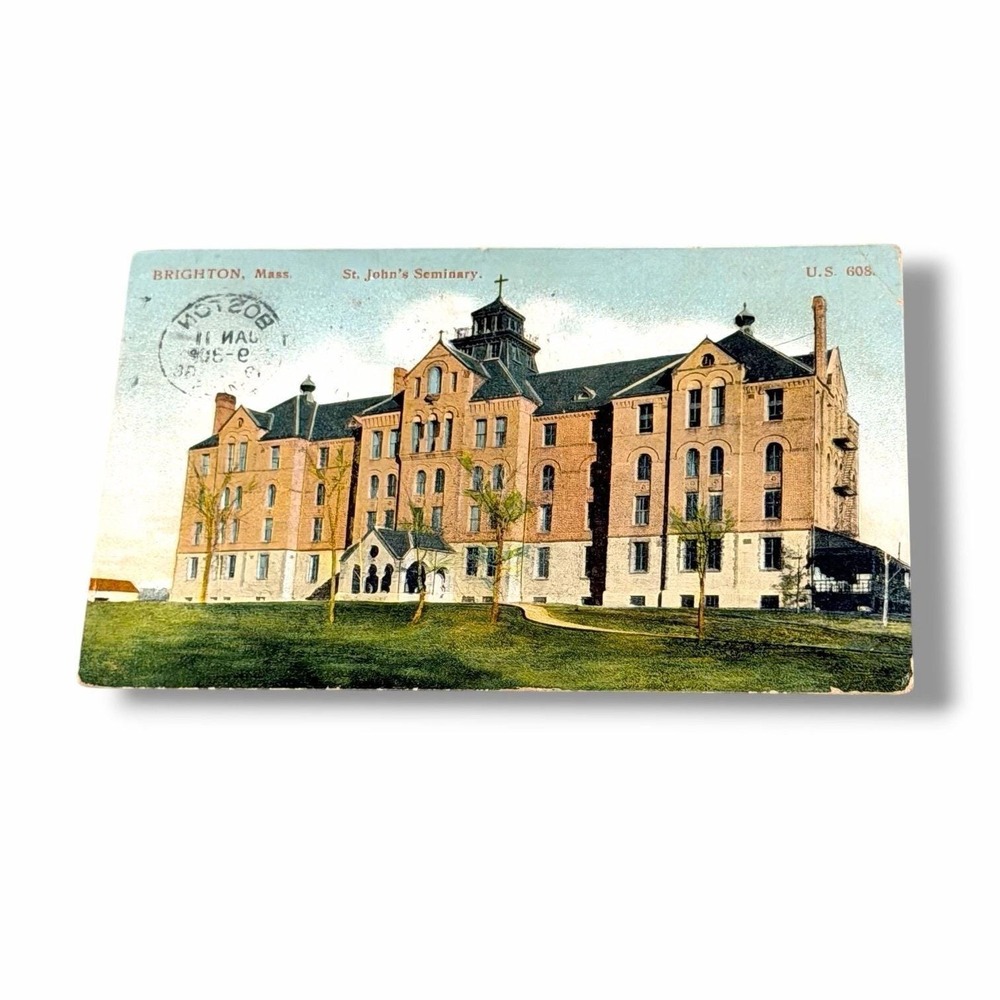 Postcard St Johns Seminary Brighton Massachusetts c1908 Divided Back Card A505
